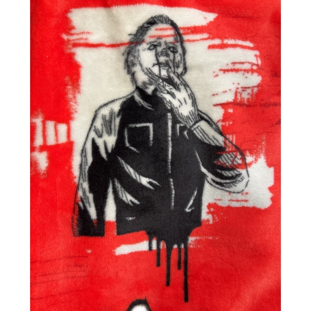 Halloween II Michael Myers Soft Plush Throw Blanket Red Horror Movie 50x70 NWT